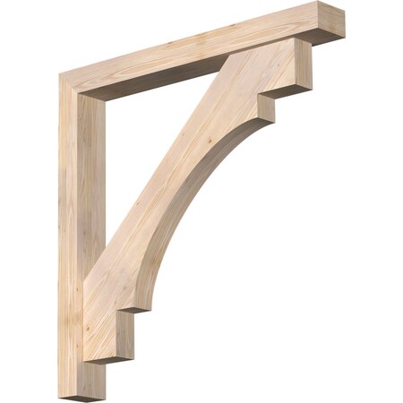 Ekena Millwork Merced Block Smooth Bracket w/ Offset Brace, Douglas Fir, 5 1/2"W x 44"D x 44"H BKT0604X44X44MRC05SDF